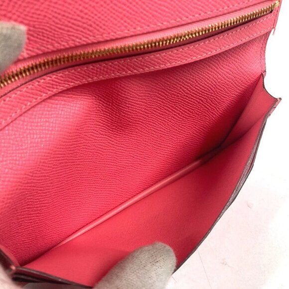 HERMES H logo Bearn Souffle 2-fold Long Wallet Epsom Rose azare pink/GoldHW - Picture 8 of 16
